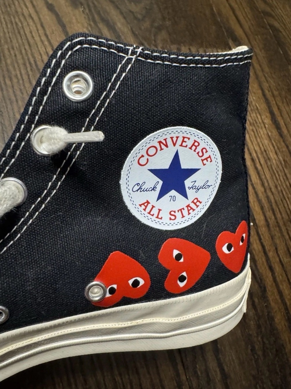 Converse Black High-Top Sneakers Commes Des Garçons Collaboration (US MENS 7) - Picture 5 of 6